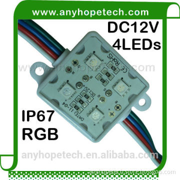 Bottom price 12V IP67 4LEDs rgb led injection module 4pcs